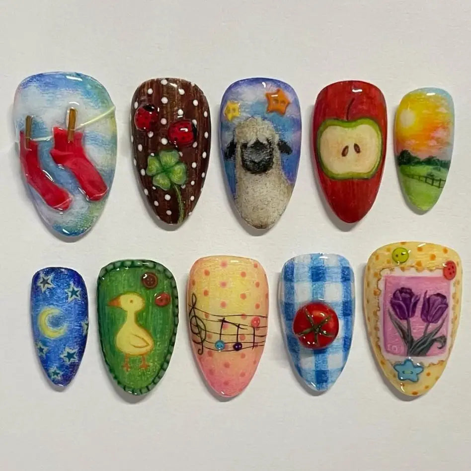 24PCS  Press on Nails Designs