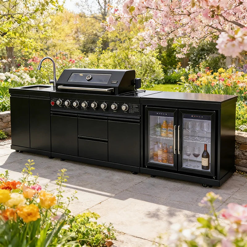 Modern Modular Stainless Steel Outdoor Kitchen