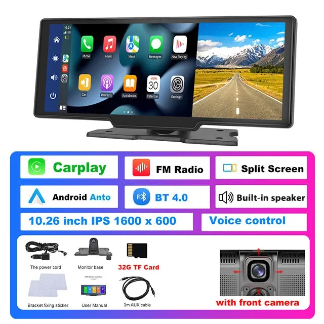 Dash Cam 4K Rearview Wireless GPS with Voice Control
