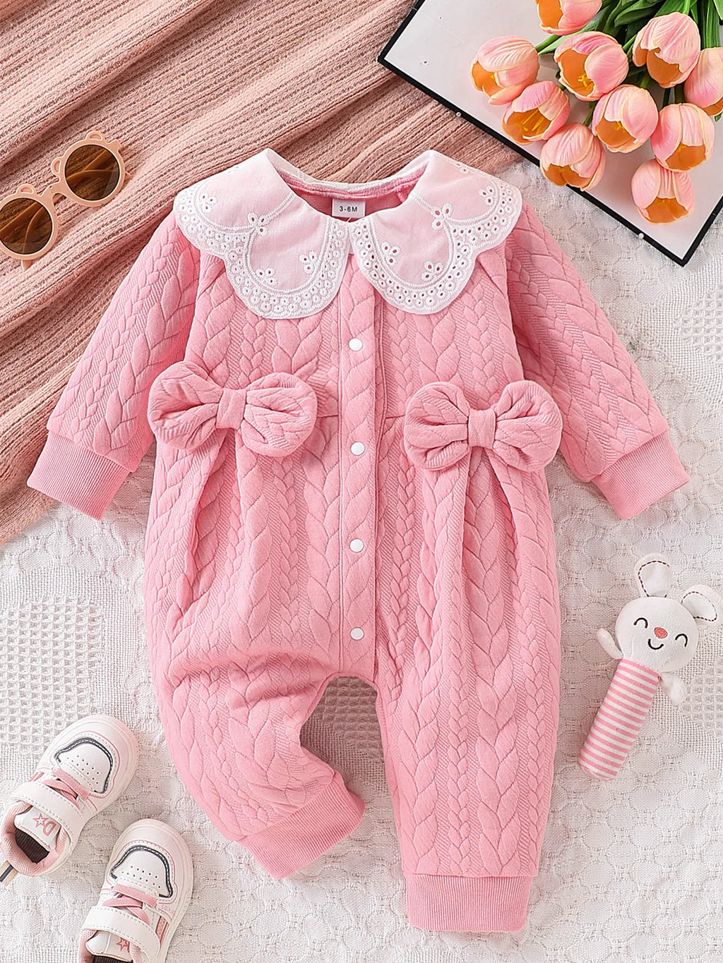 One-Piece Romper with Double Bow