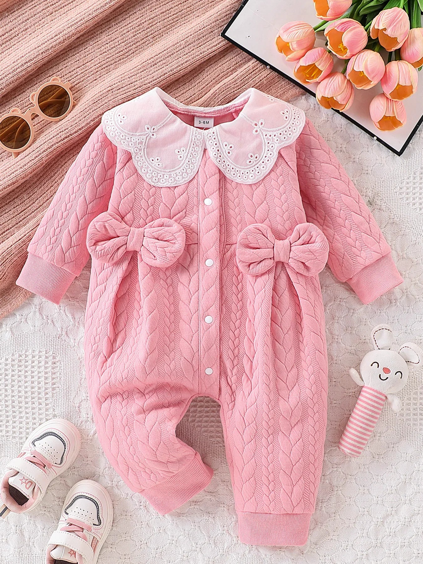 One-Piece Romper with Double Bow