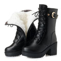 Genuine Leather Ankle Boots Warm Fur