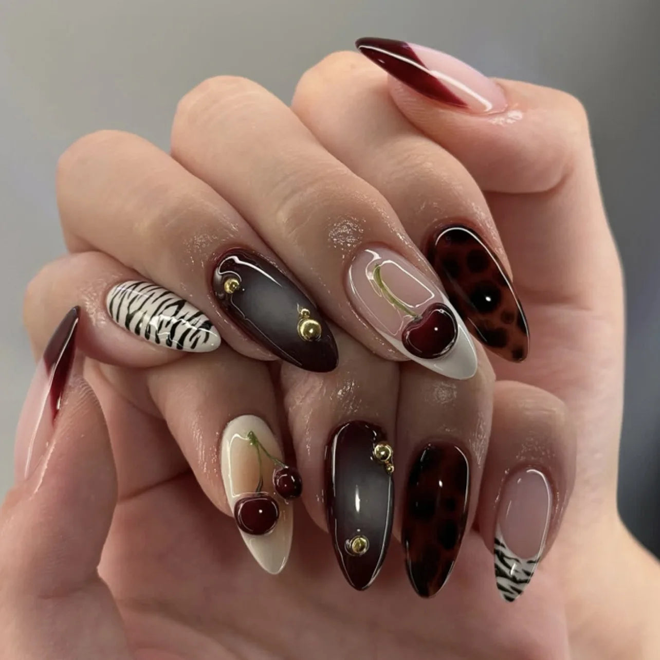 24Pcs 3D Fake Nails Press on