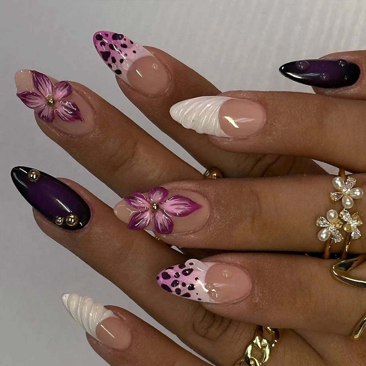 24Pcs 3D Fake Nails Press on