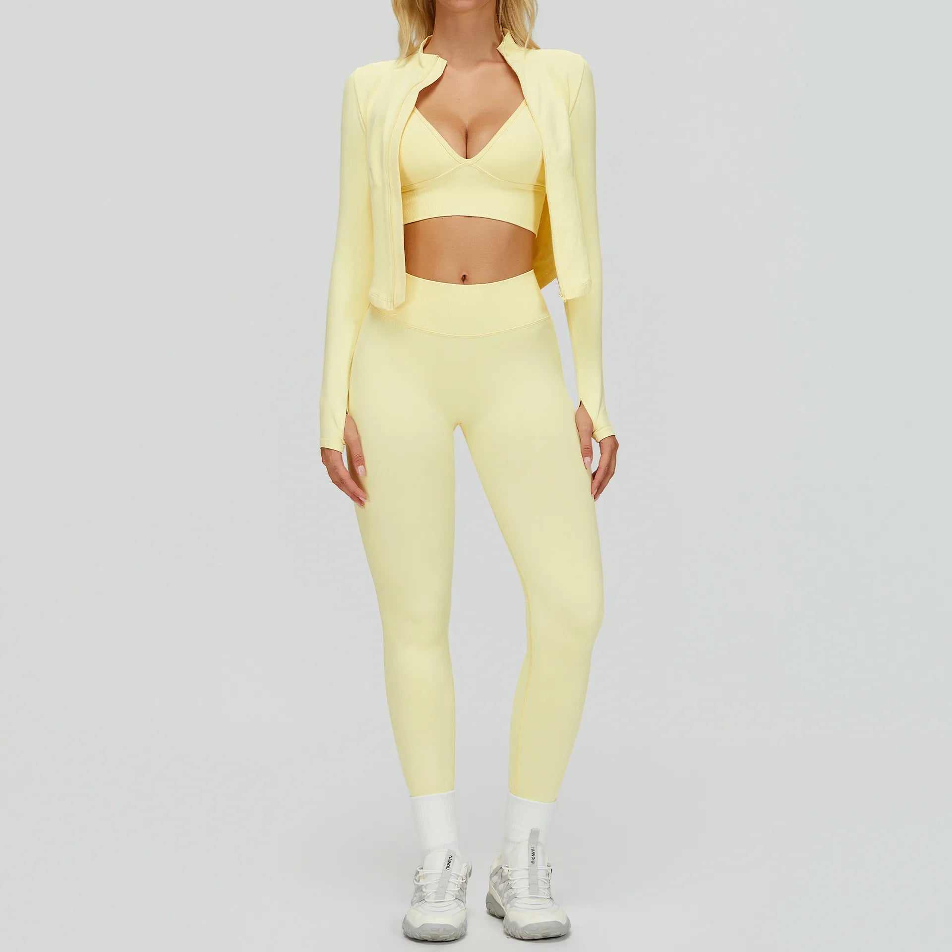 3PCS Yoga Set Seamless Women Gym Tracksuit