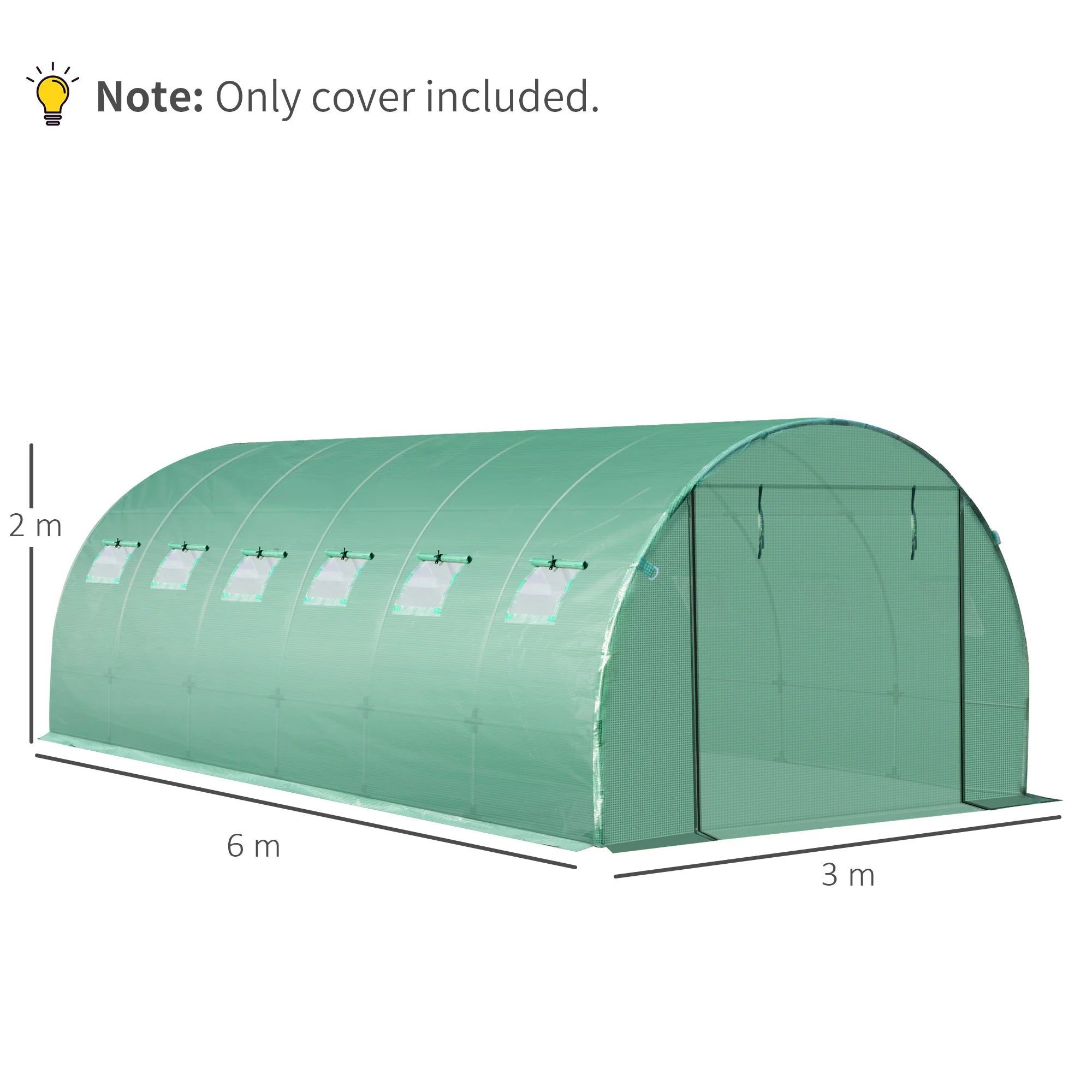 6X3 X 2m Greenhouse Replacement Cover