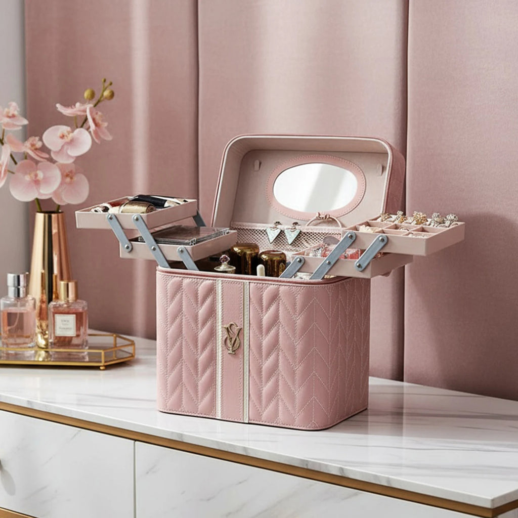 Large Cosmetic Organizer with Mirror