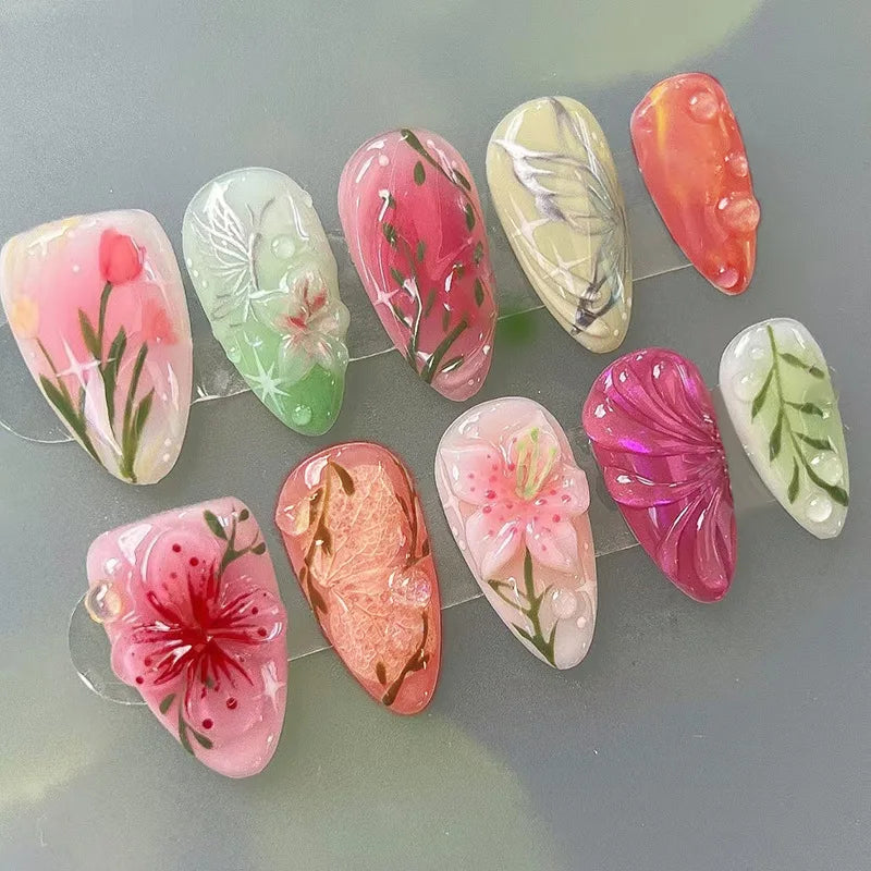 24Pcs 3D Fake Nails Press on