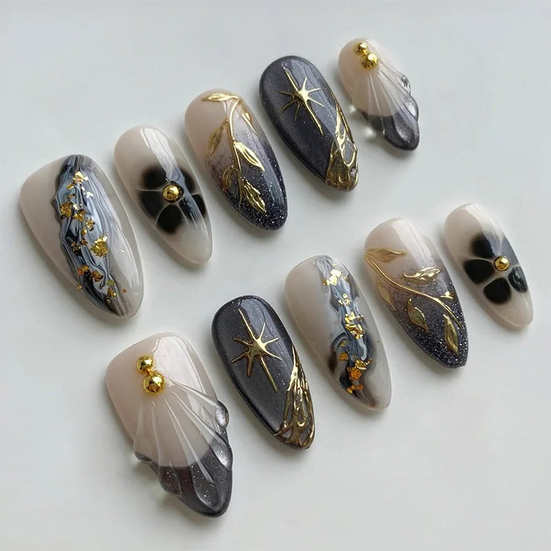 Press on Nails Strawberry Bow Design Nails