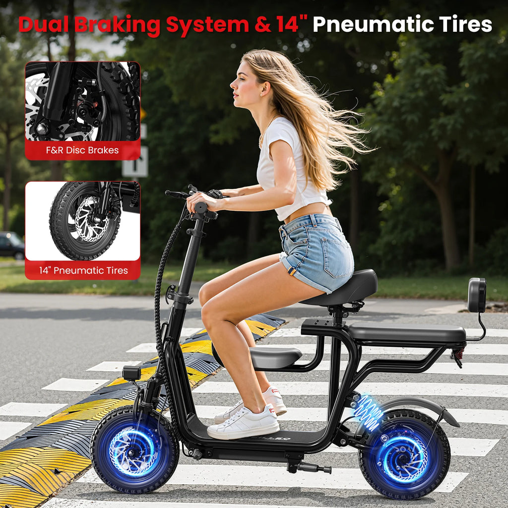 48V Electric Scooter with Seat for child