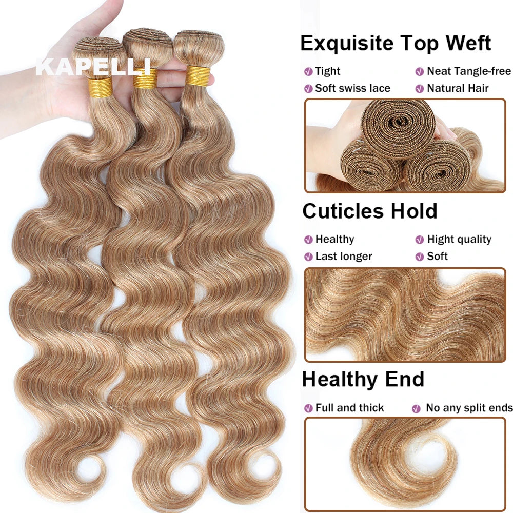#27 Honey Blonde Hair Body Wave