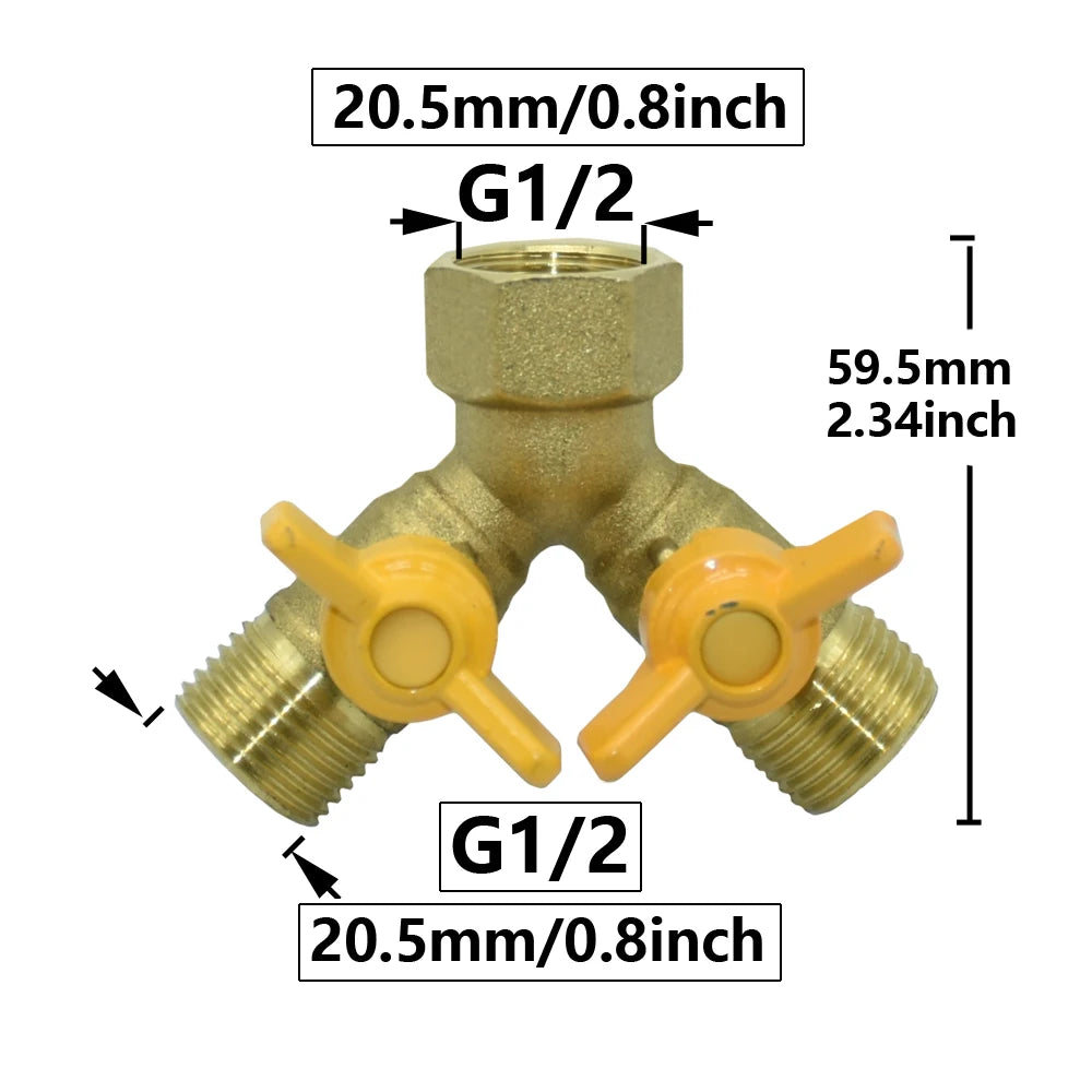 Brass 1/2" Thread 2/3-Way Garden Tap