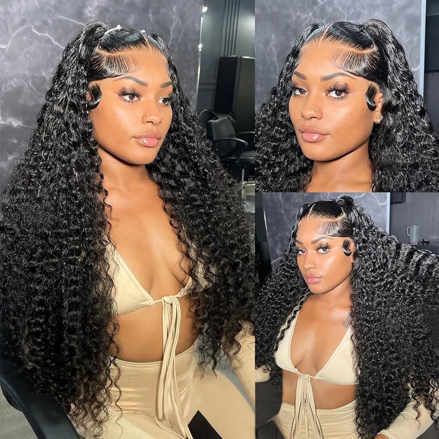 200 Density Curly Deep Wave Wig