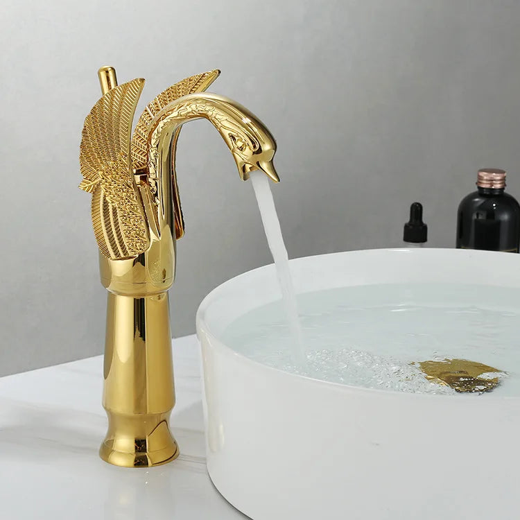 Swan Shape Single Handle Sink Hot Cold Water Mixer Tap