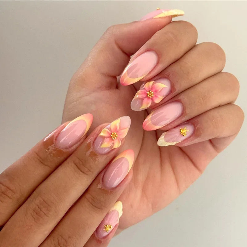 Press on Nails Strawberry Bow Design Nails