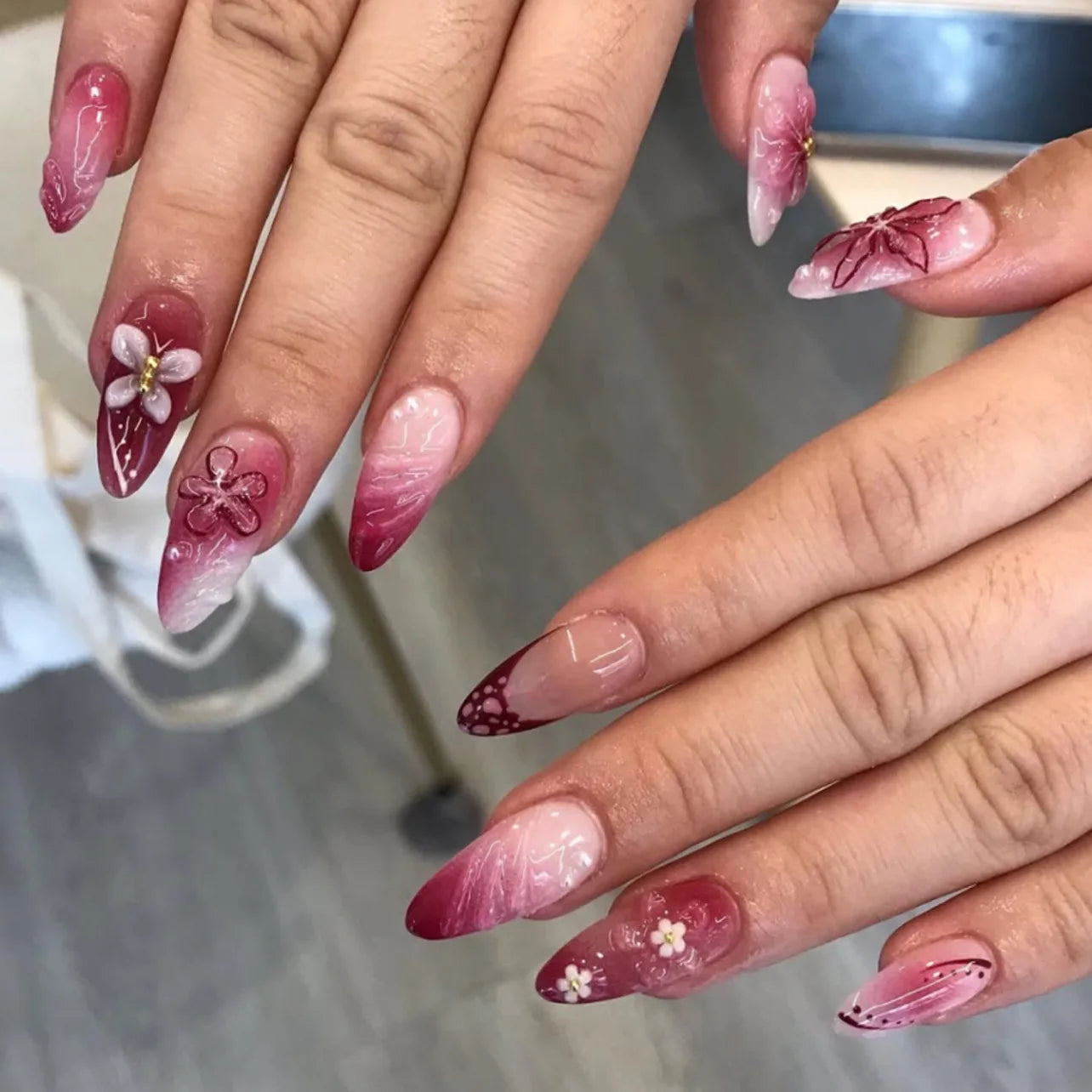 24Pcs 3D Fake Nails Press on