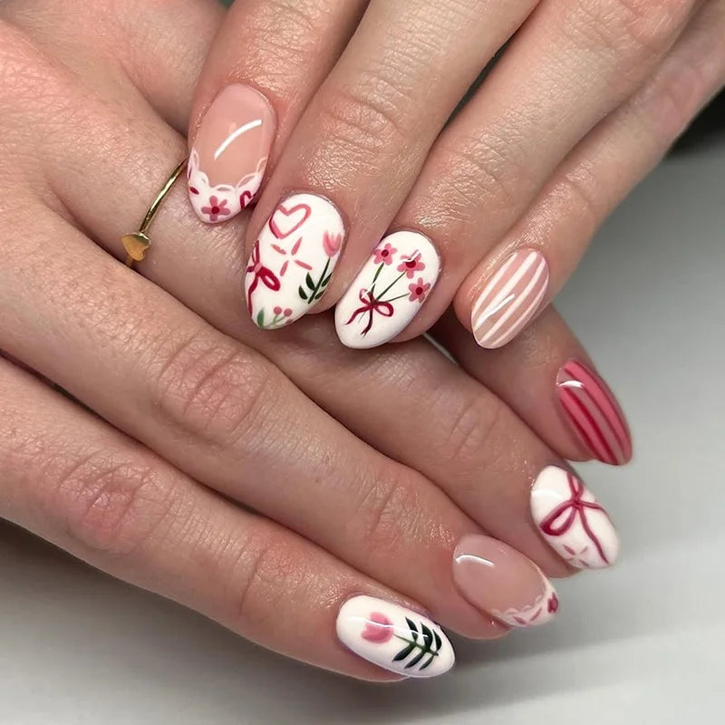 24PCS  Press on Nails Designs