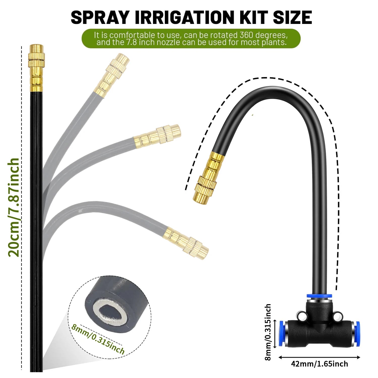 30M-5M Bending Universal Sprayer Kit 8mm Hose System Irrigation