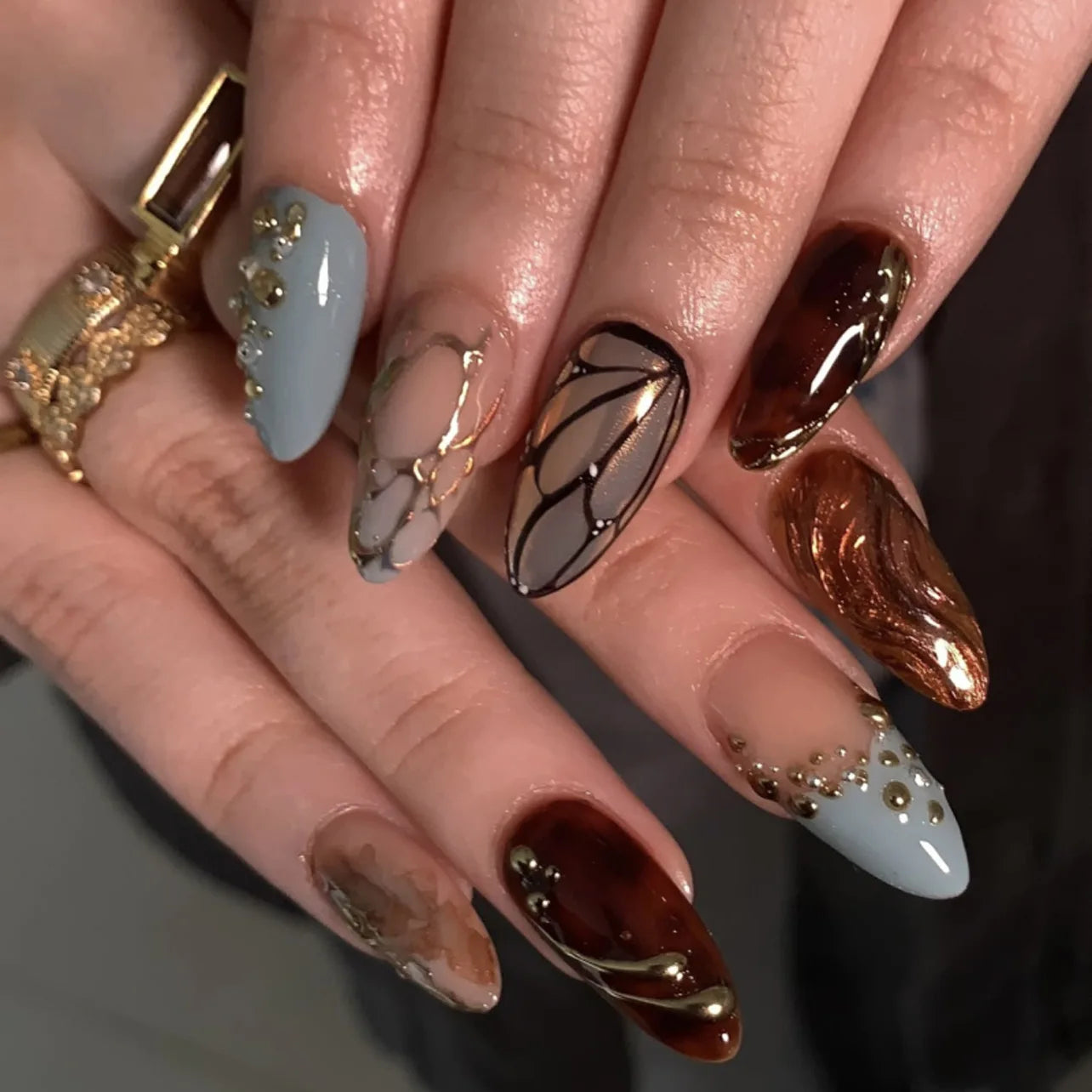 24Pcs 3D Fake Nails Press on