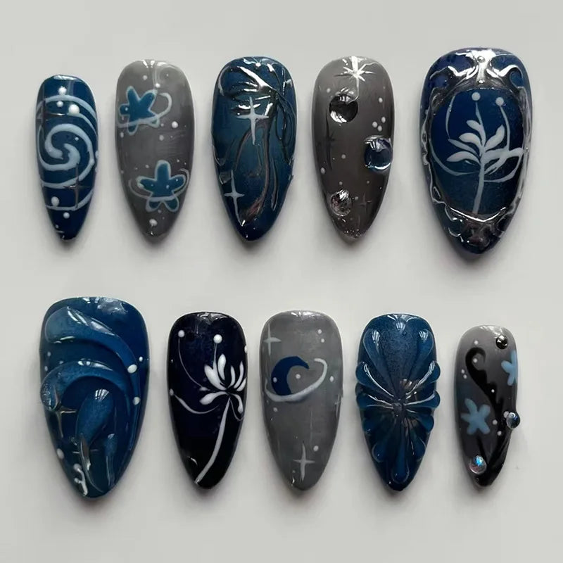 24Pcs 3D Fake Nails Press on