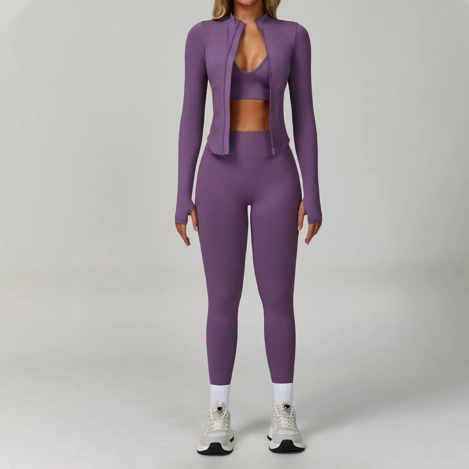 3PCS Yoga Set Seamless Women Gym Tracksuit
