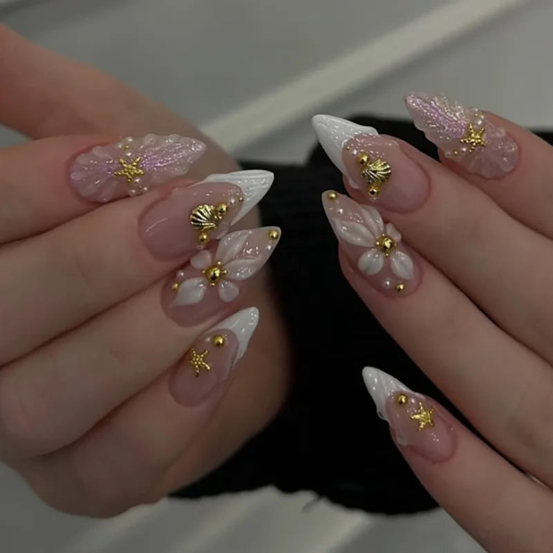 Press on Nails Strawberry Bow Design Nails