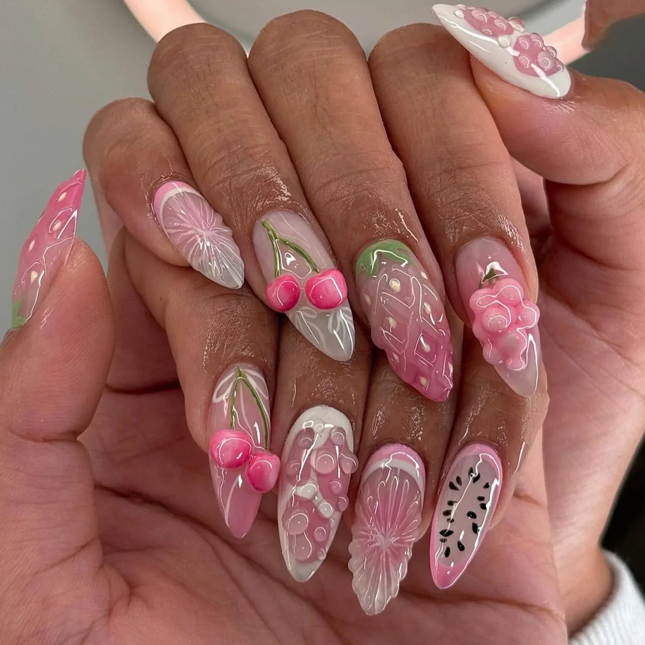 24Pcs 3D Fake Nails Press on