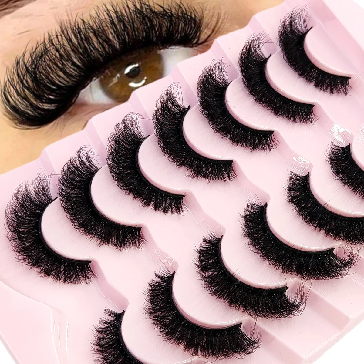 Wispy natural eyelash extension