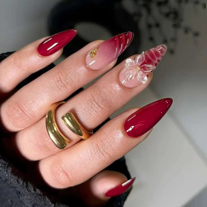 24Pcs 3D Fake Nails Press on