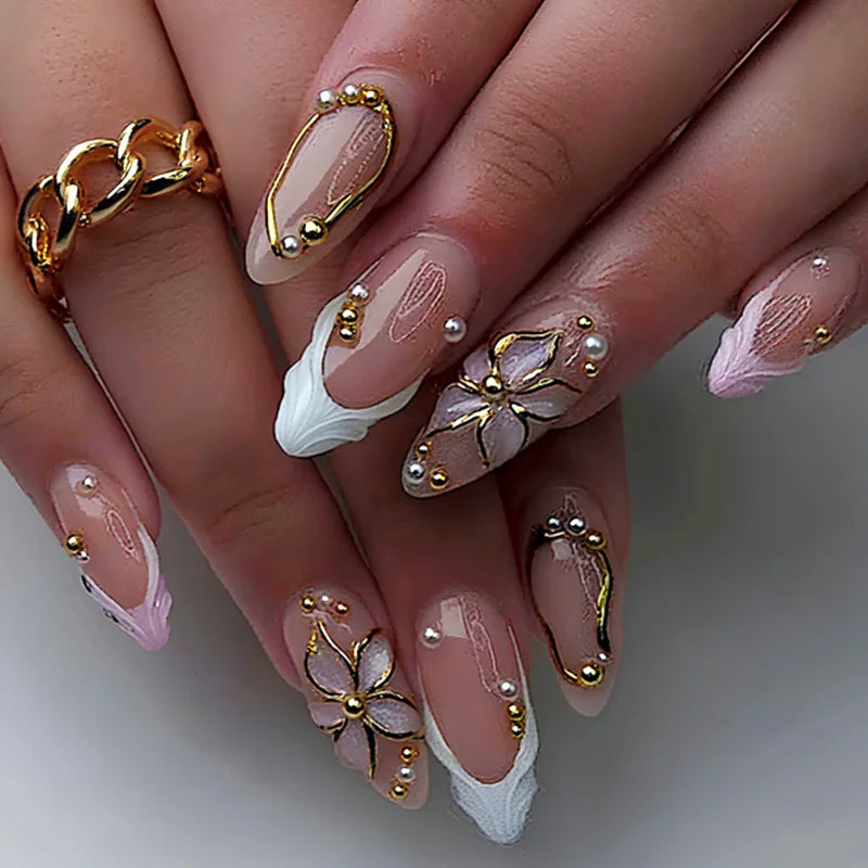 24Pcs 3D Fake Nails Press on