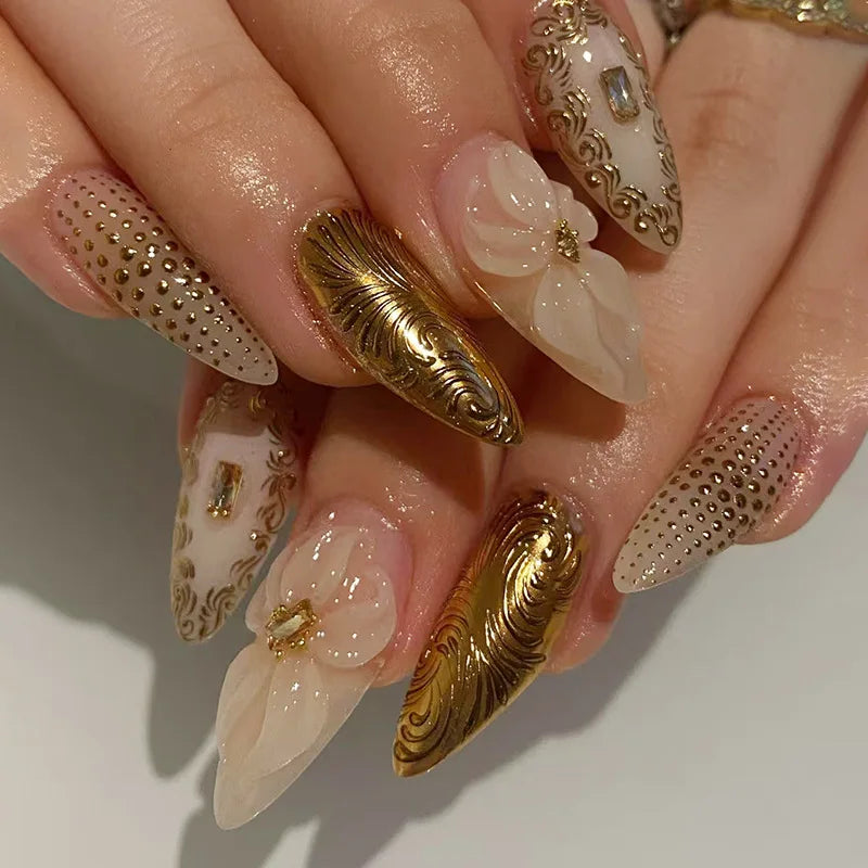 24Pcs 3D Fake Nails Press on
