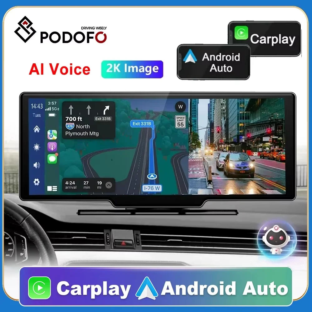 Dash Cam 4K Rearview Wireless GPS with Voice Control