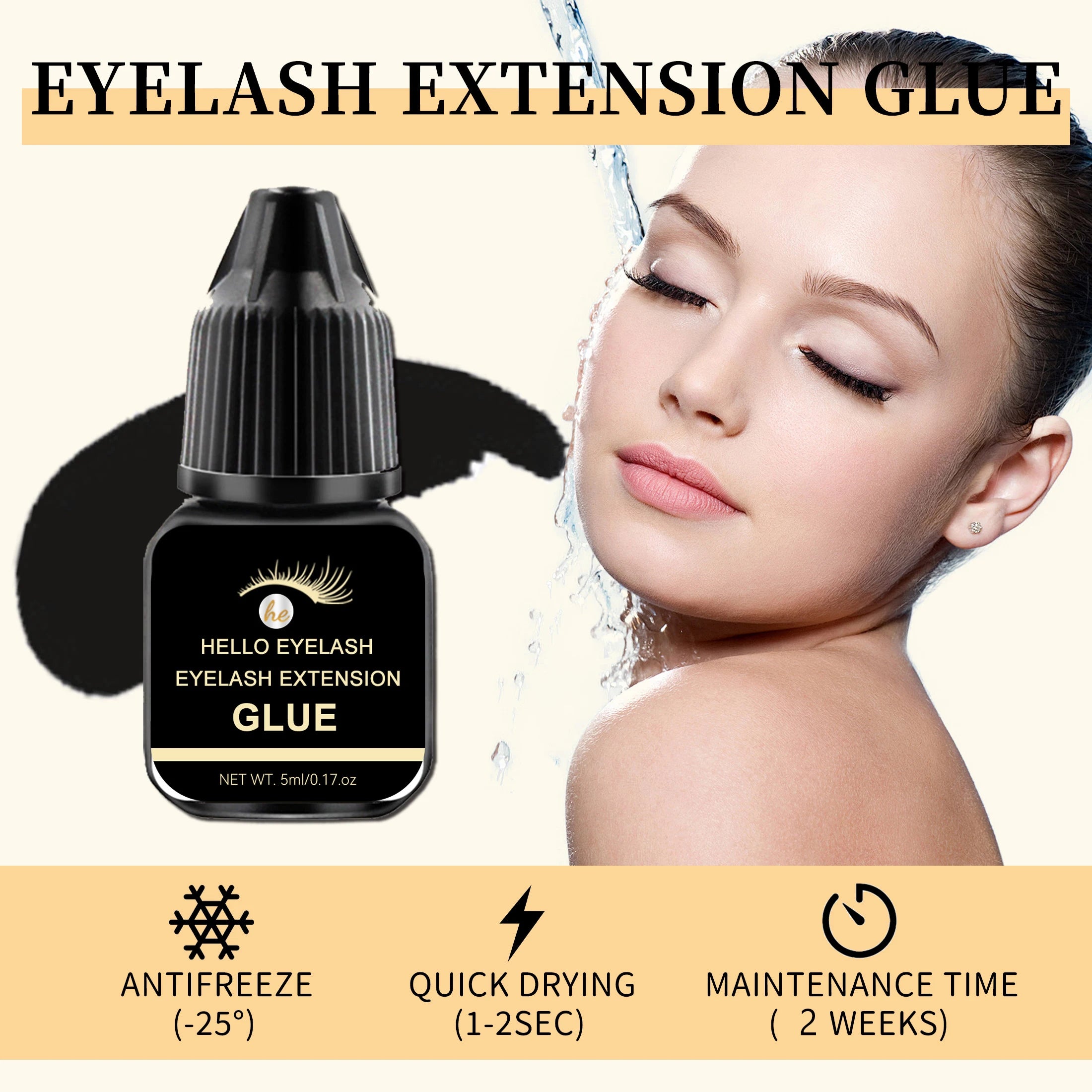 5ml Fast Drying Strong Eye Lash Extension Adhesive Retention 7-14 days