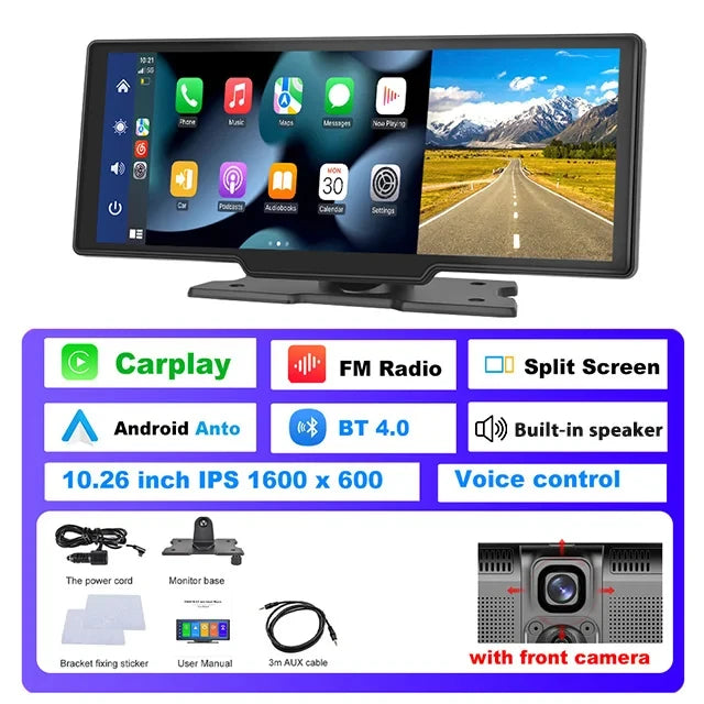 Dash Cam 4K Rearview Wireless GPS with Voice Control