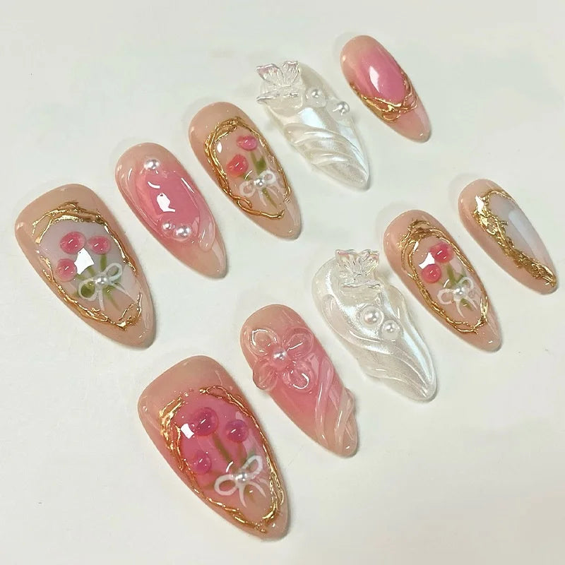 24Pcs 3D Fake Nails Press on