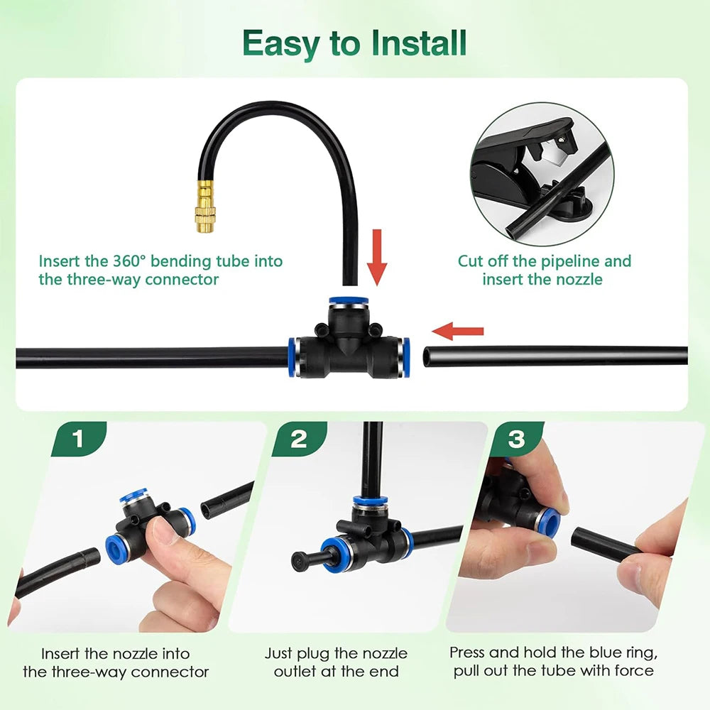 30M-5M Bending Universal Sprayer Kit 8mm Hose System Irrigation