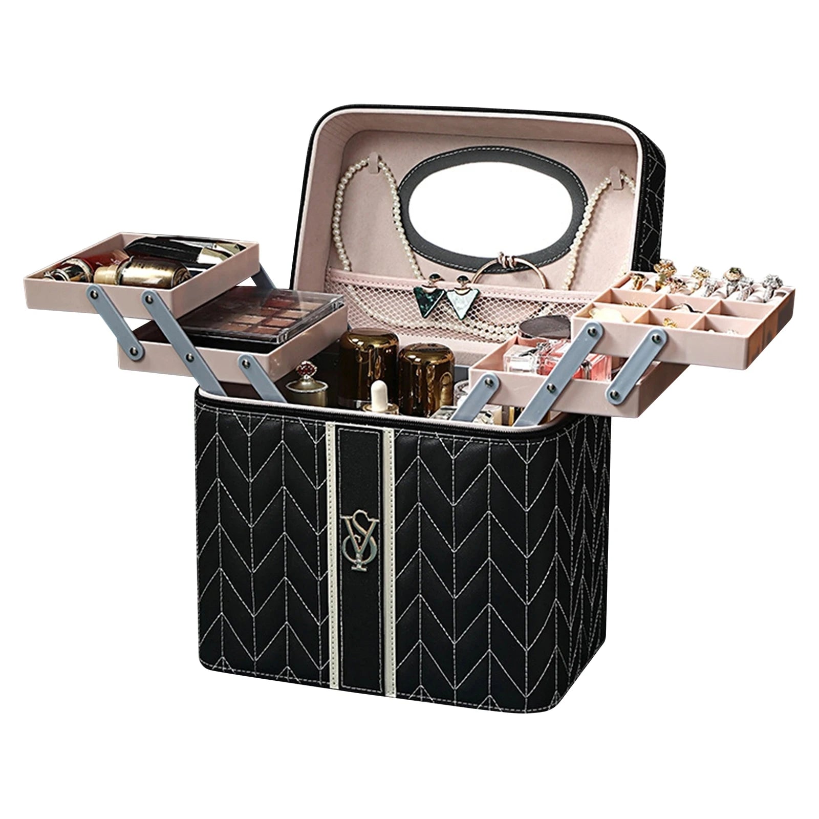 Large Cosmetic Organizer with Mirror