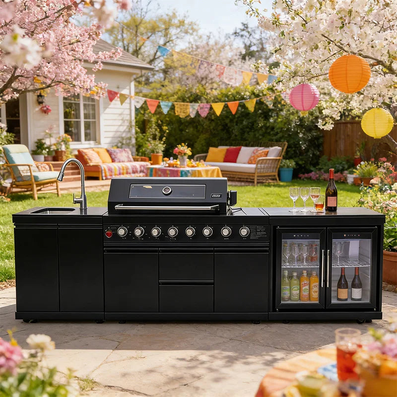 Modern Modular Stainless Steel Outdoor Kitchen
