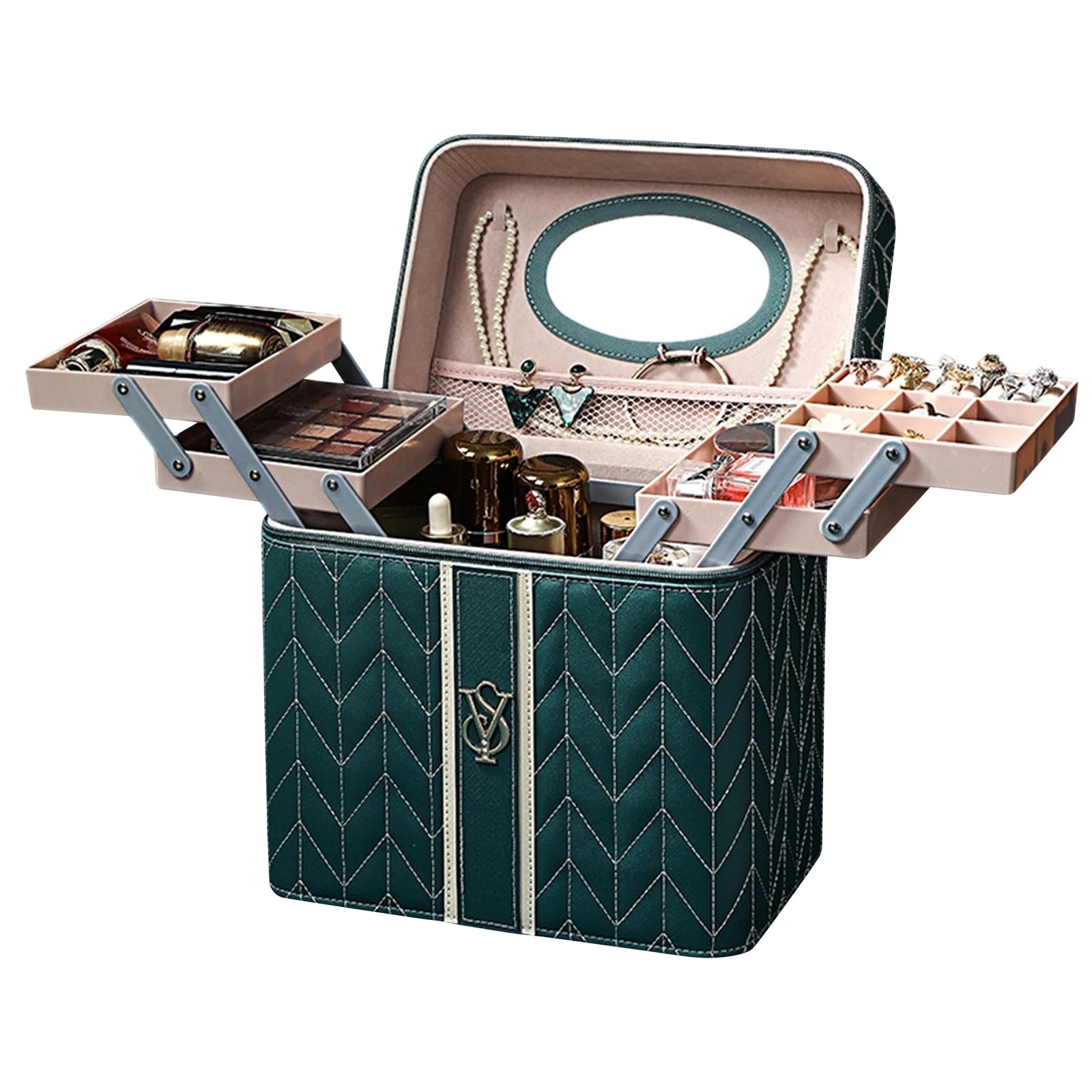 Large Cosmetic Organizer with Mirror