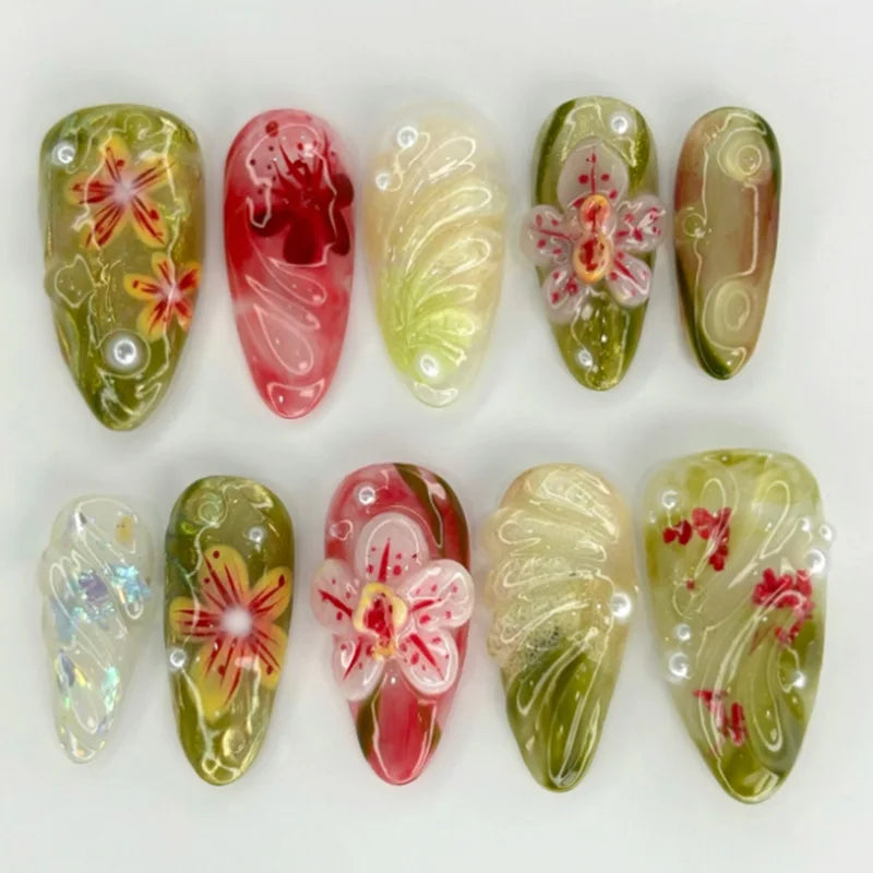 24Pcs 3D Fake Nails Press on