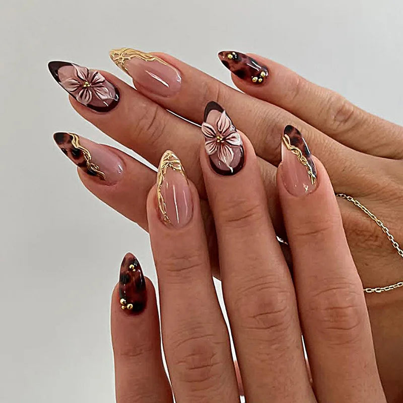 24Pcs 3D Fake Nails Press on