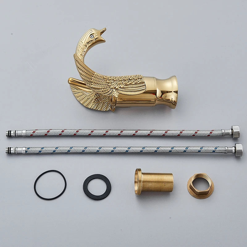 Swan Shape Single Handle Sink Hot Cold Water Mixer Tap