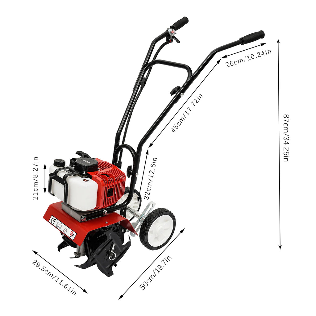 52CC 1700W Garden Gasoline Tiller Cultivator