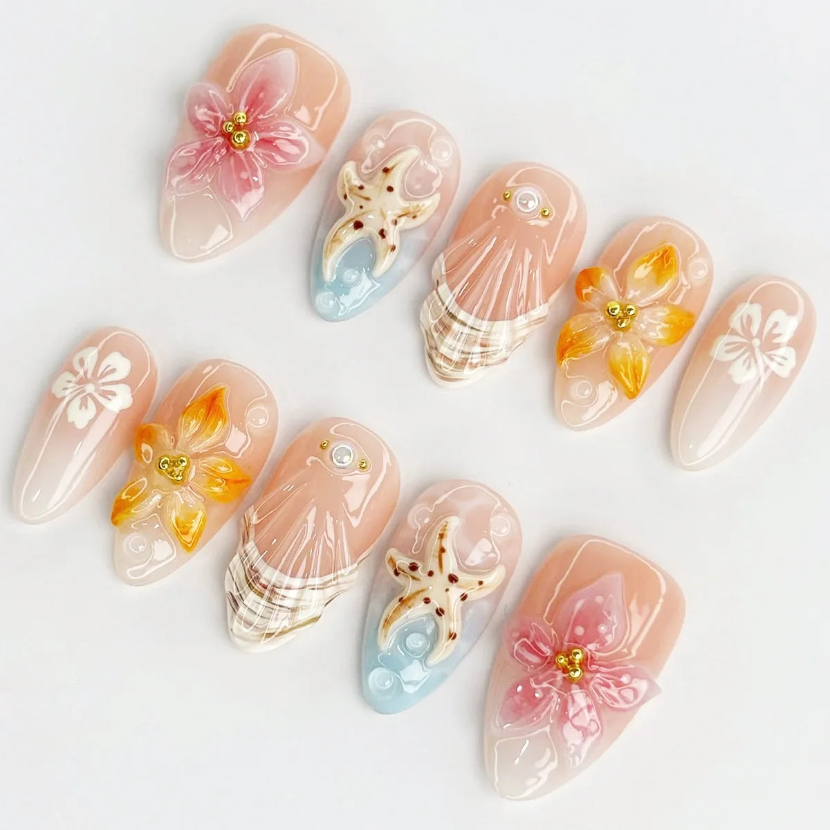 Press on Nails Strawberry Bow Design Nails