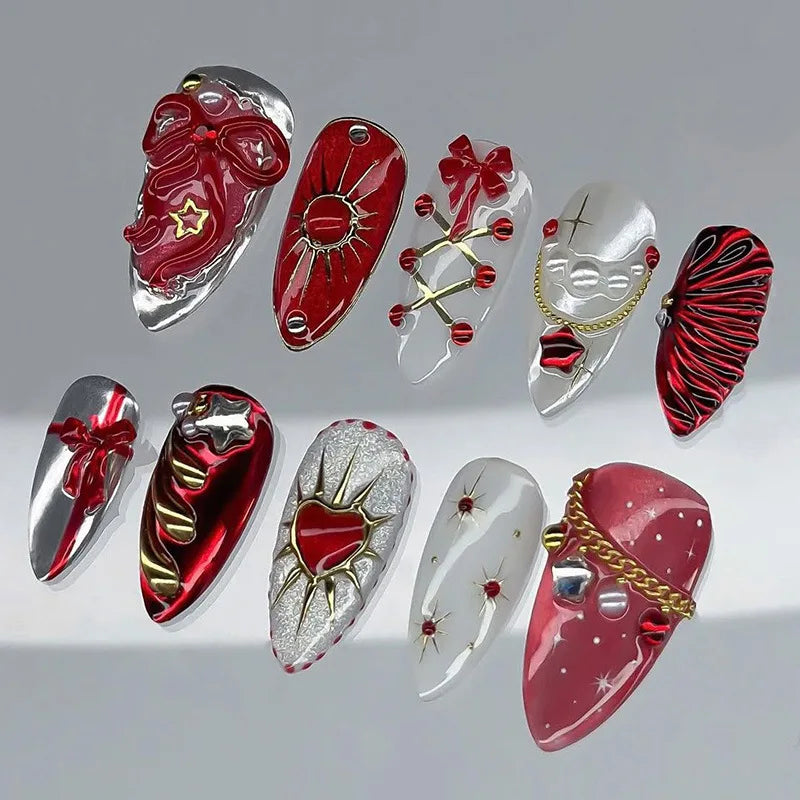 24Pcs 3D Fake Nails Press on