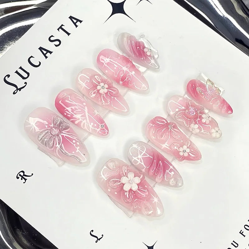 24Pcs 3D Fake Nails Press on
