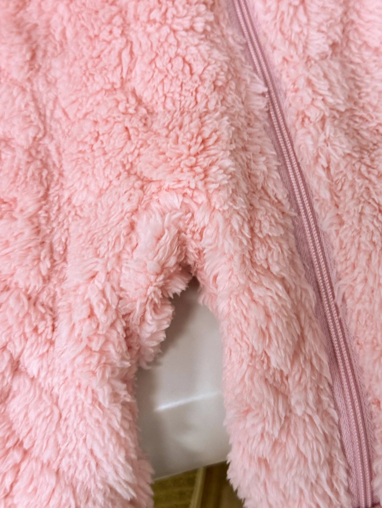 Pink Fluffy Baby Romper Winter Outfit