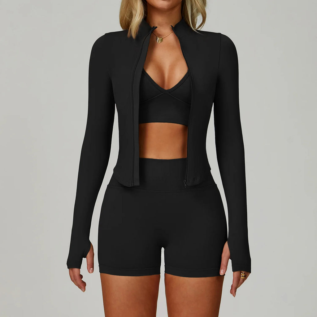 3PCS Yoga Set Seamless Women Gym Tracksuit
