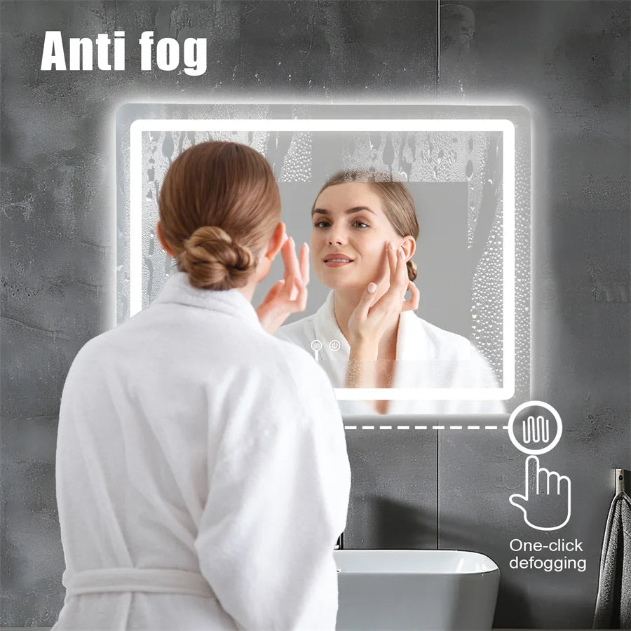 Hardwired Bathroom Mirror with LED Lights