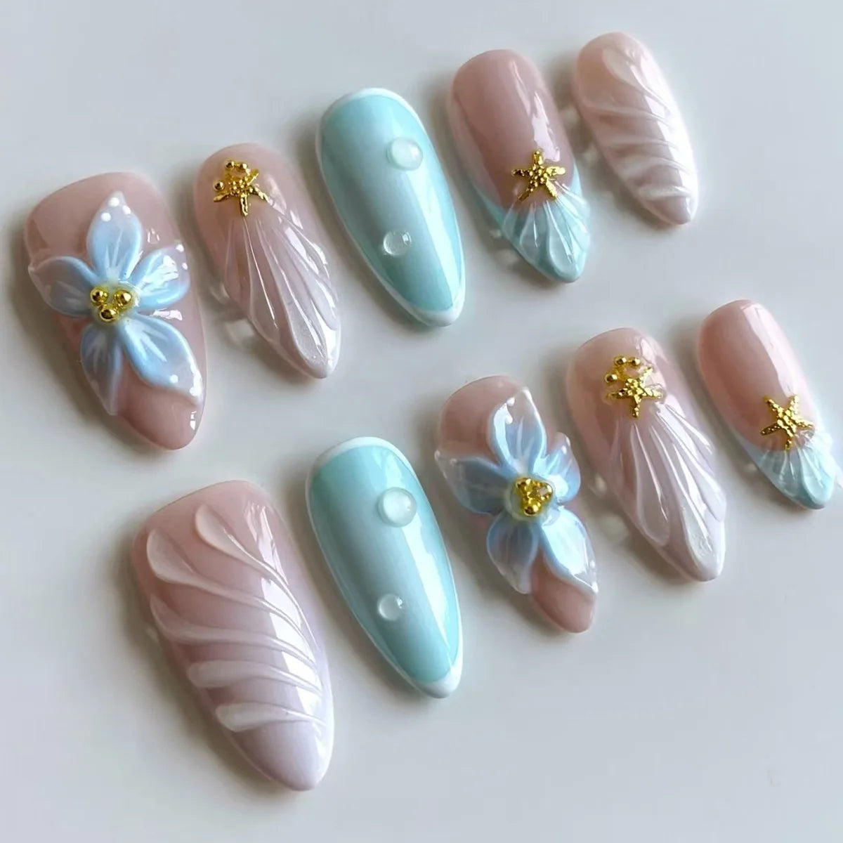 Press on Nails Strawberry Bow Design Nails